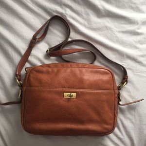 J crew crossbody bag EUC brown leather